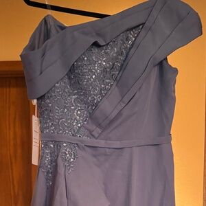 Formal dusty blue Mother of the Bride Dress
